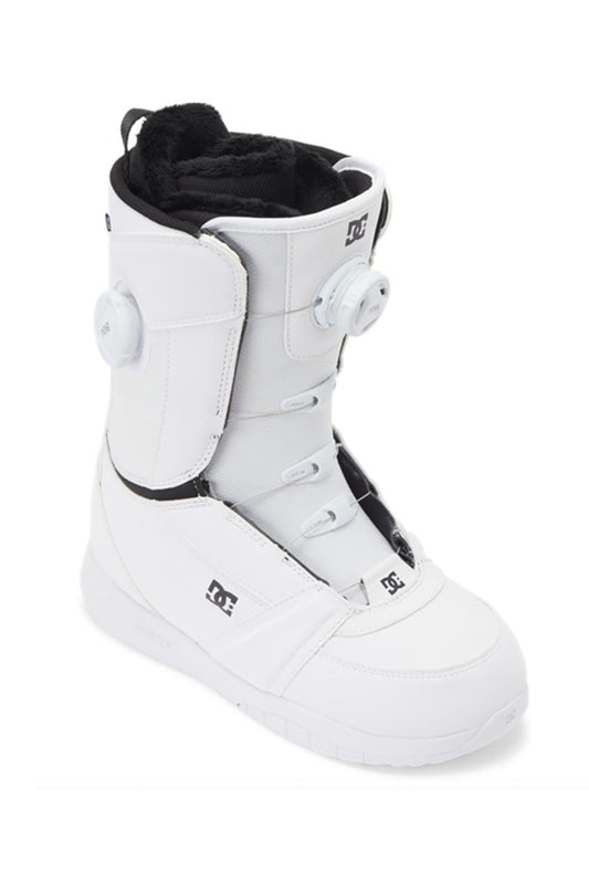 Wome'ns DC Lotus snowboard boots with double BOA, white with black accents