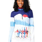 women's base layer top, skier graphic