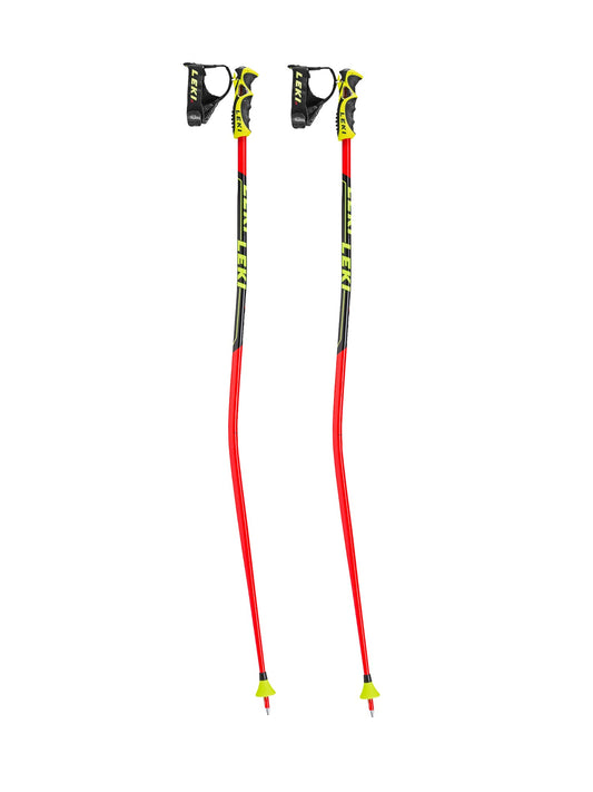 Leki GS ski poles, red with black & yellow accents