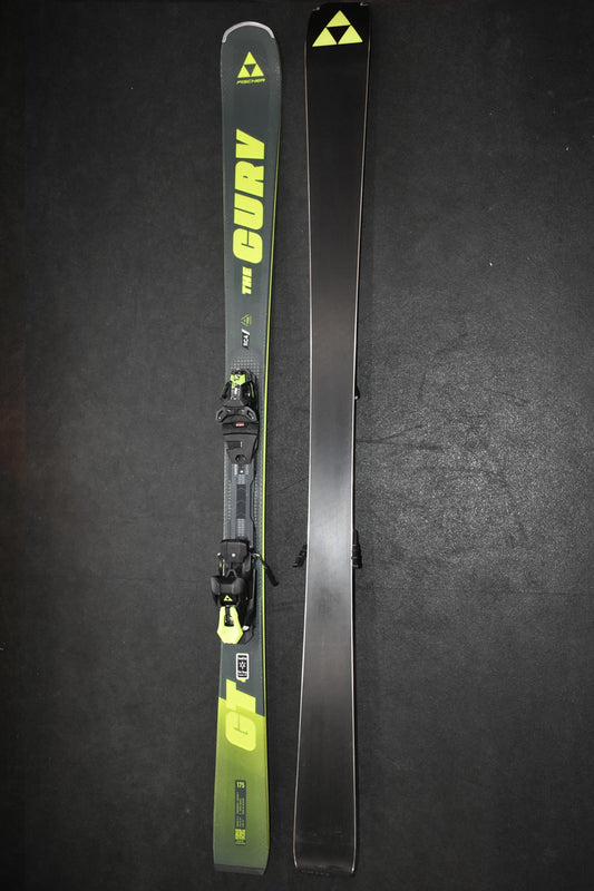 Fischer The Curv GT 85 demo skis, gray and yellow