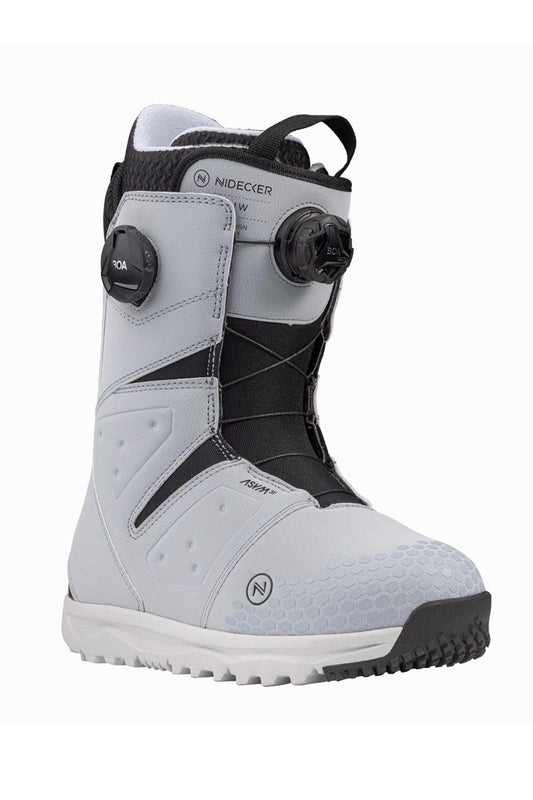 women's Nidecker Altai snowboard boots, light gray with black accents
