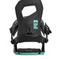 Women's Rome Hydra snowboard bindings, black with teal accents