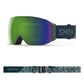 Smith ski googles, green strap with mountain graphic and green lens