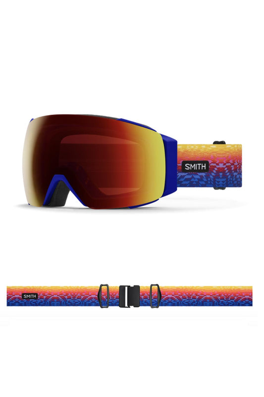 Smith ski goggles, southwest graphic on strap, red lens