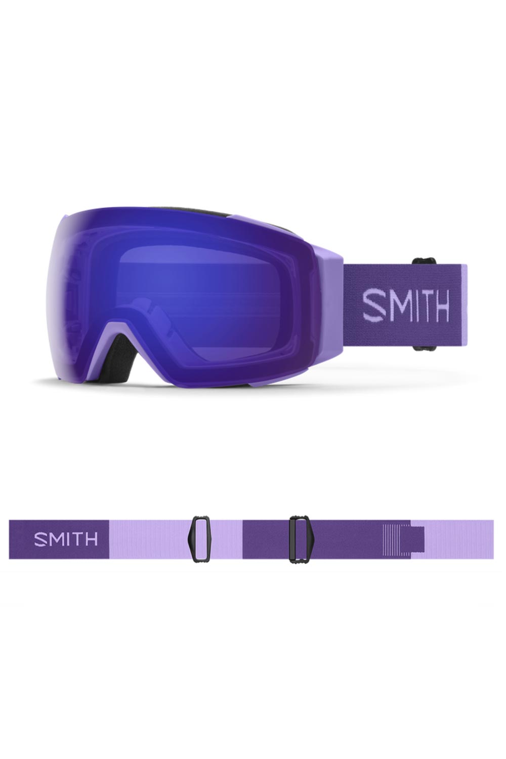Smith ski goggles, purple strap and purple lens