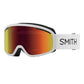 Smith ski/snowboard goggles, white strap red lens
