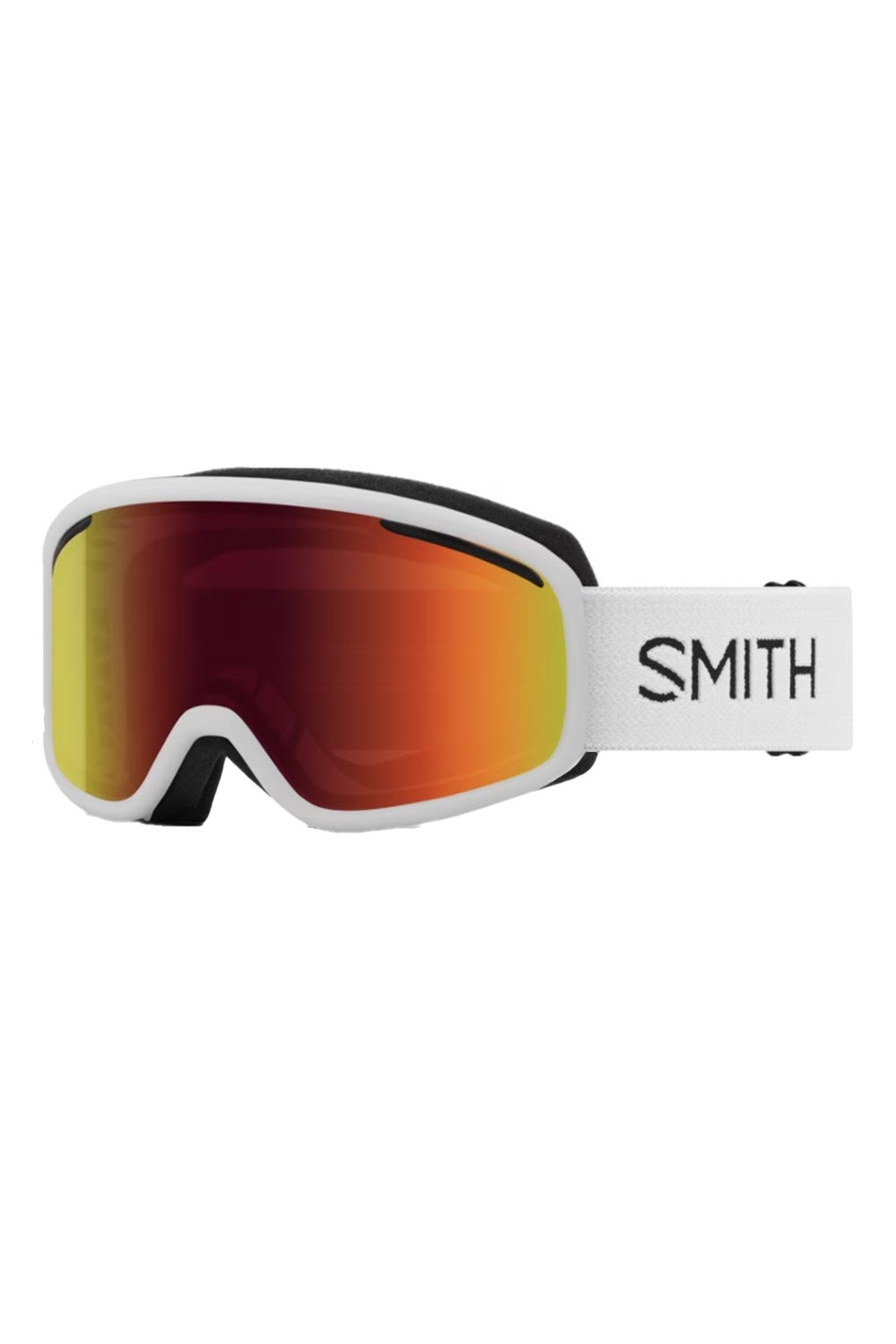 Smith ski/snowboard goggles, white strap red lens