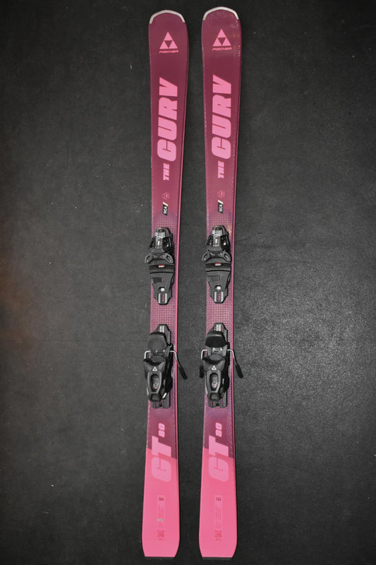 Fischer The Curv GT 80 demo skis with bindings, pink