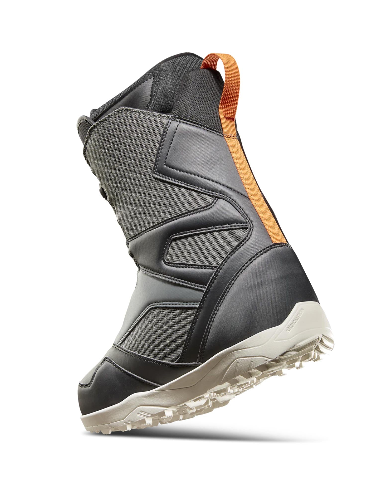 black and grey snowboard boots