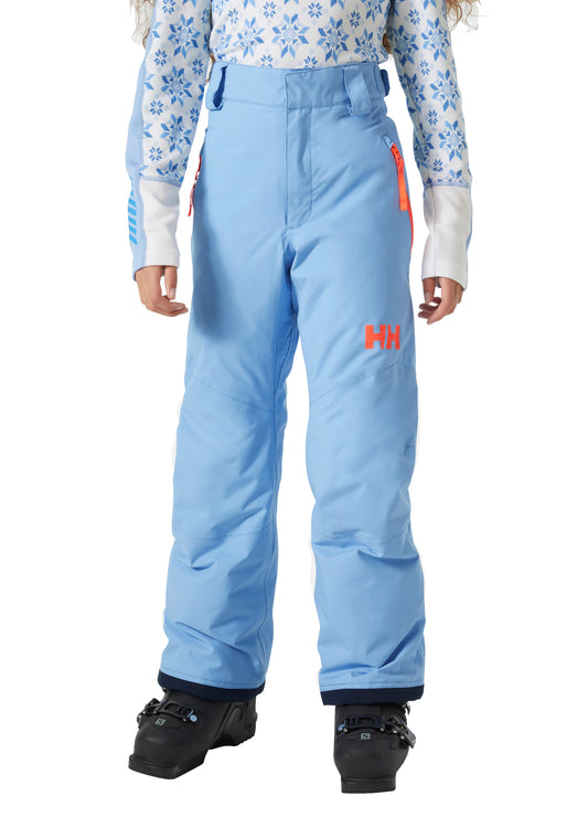 Kids' Helly Hansen Legendary ski pant, powder blue with orange accents