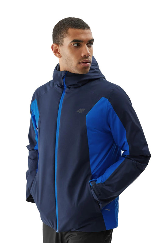 men's 4F ski jacket, dark blue and lighter blue