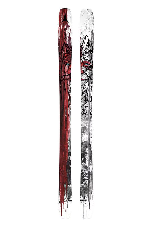 Atomic Bent 90 skis, white and red