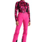 women's ski pants with suspenders, bright pink