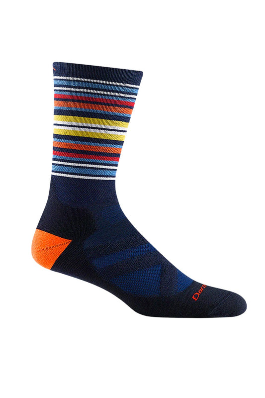 men's Darn Tough nordic ski socks, navy blue and stripe pattern