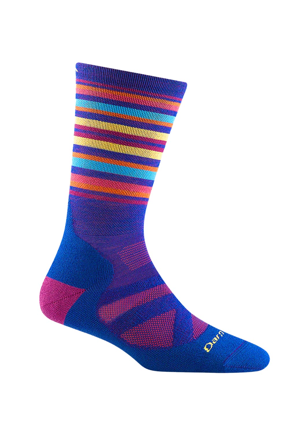 women's Darn Tough xc ski socks, multicolor striped pattern