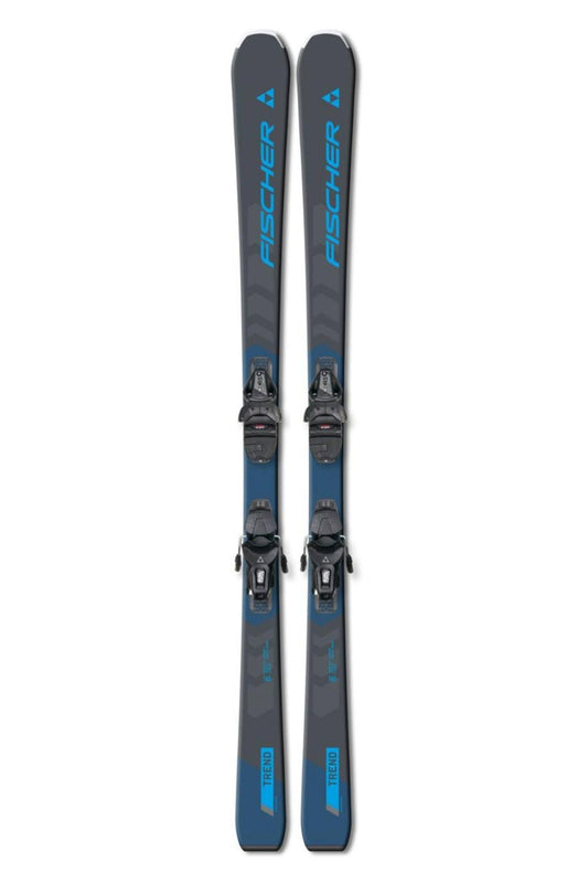 Fischer RC Trend system skis with bindings, grey and blue