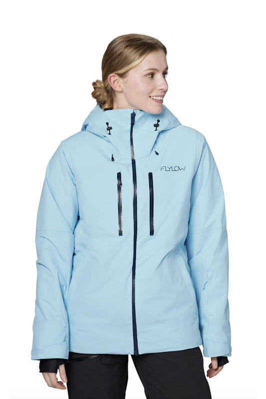 women's Flylow Avery ski jacket, light blue