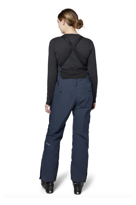women's Flylow bib ski pants, navy