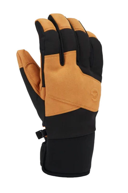 Gordini MTN crew glove, men's, black and tan