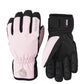 kids Hestra ski glove, pink and black