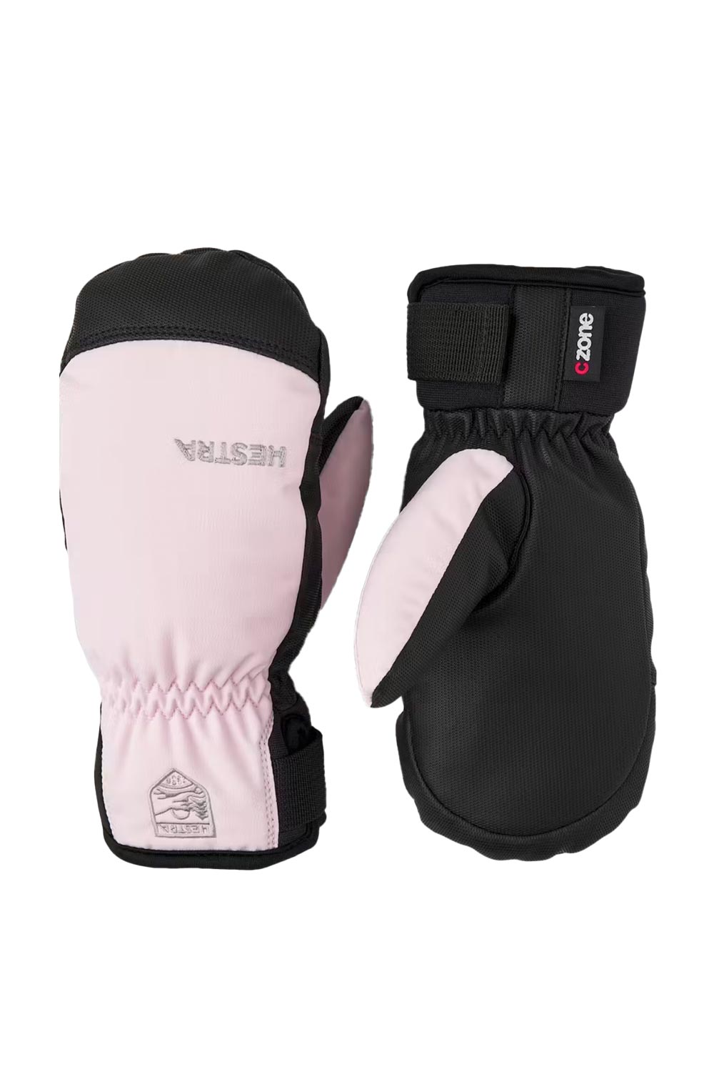 kids Hestra ski mitten, pink and black