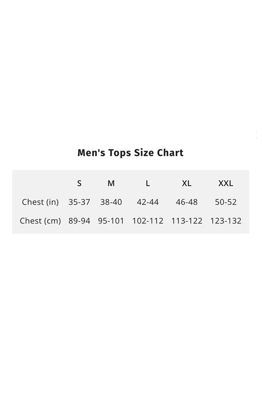Hot Chillys Men's Tops Size Chart