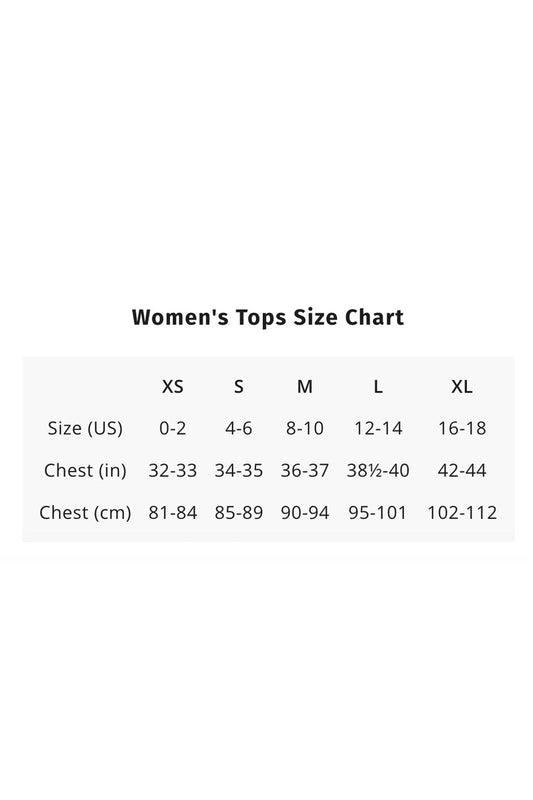 Hot Chillys Women's Tops Size Chart