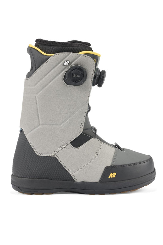 men's K2 Maysis snowboard boot with BOA - black, gray with yellow accents