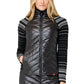 women's midlayer ski jacket, black with patterned sleeves