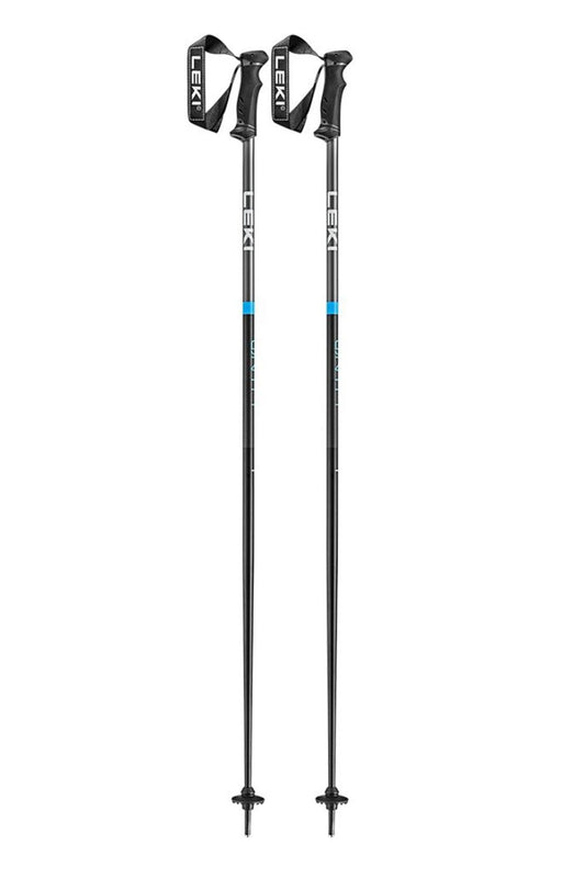 Leki ski poles, black with blue accents