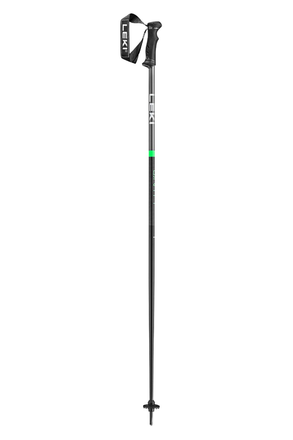 Leki ski pole, black with green accent
