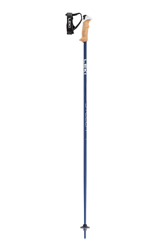 Leki Stella women's ski pole, navy with a cork grip