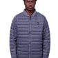 men's blue/grey thermal puff zip up jacket