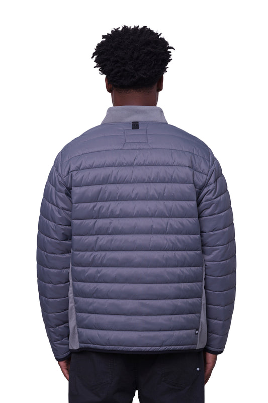men's blue/grey thermal puff jacket