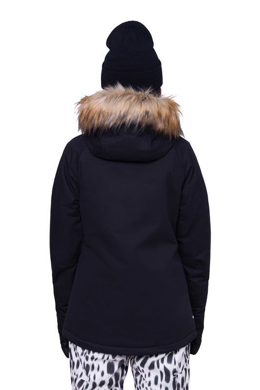 686 Women's Nova jacket, black with fur lined hood