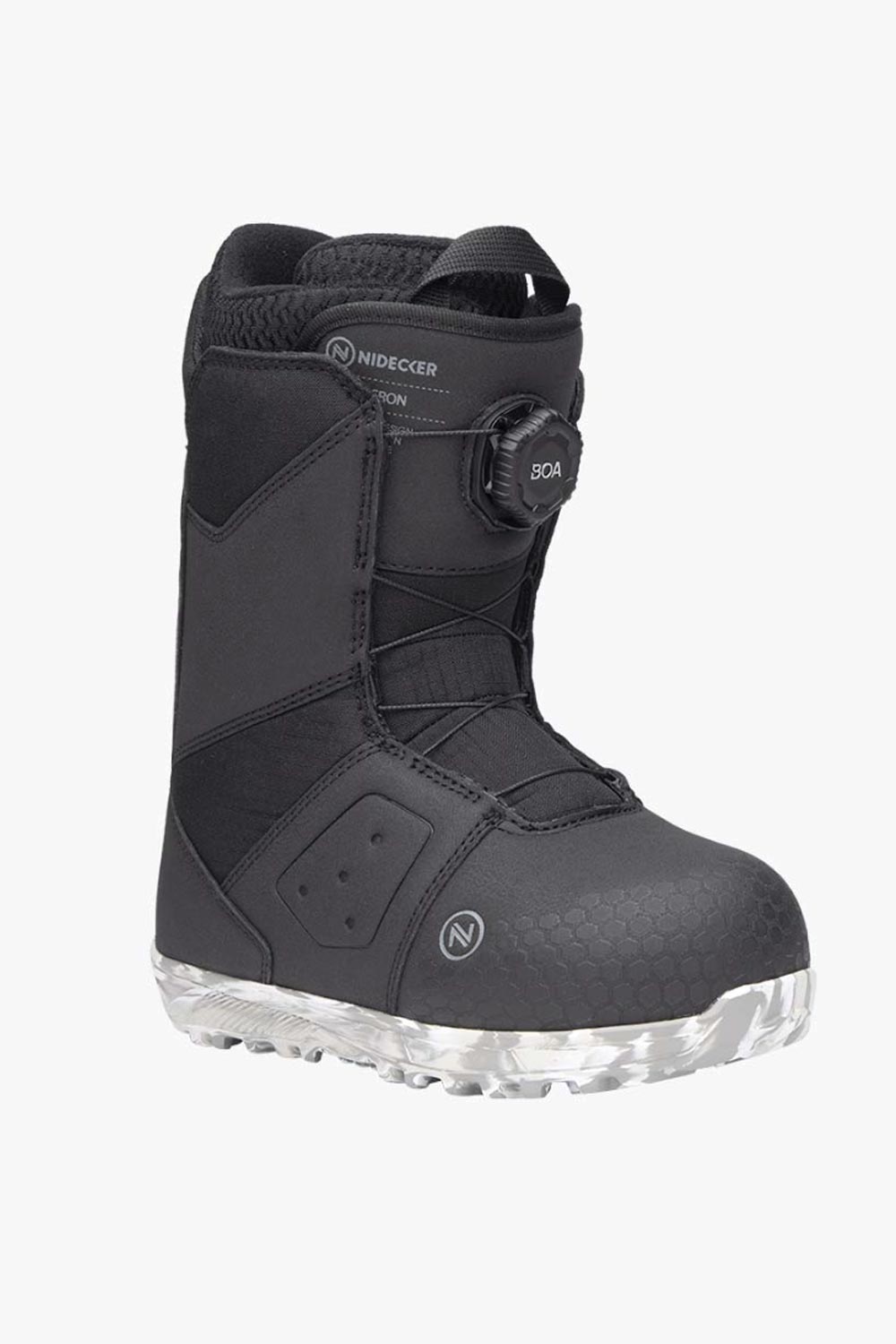 juniors' Nidecker Micron snowboard boots, black with BOA system
