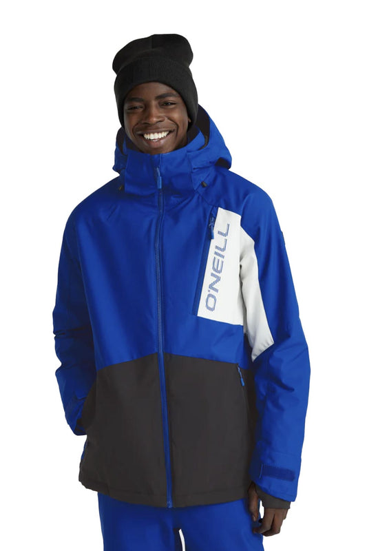 men's O'Neill Jacksaw snowboard jacket, blue, black and white