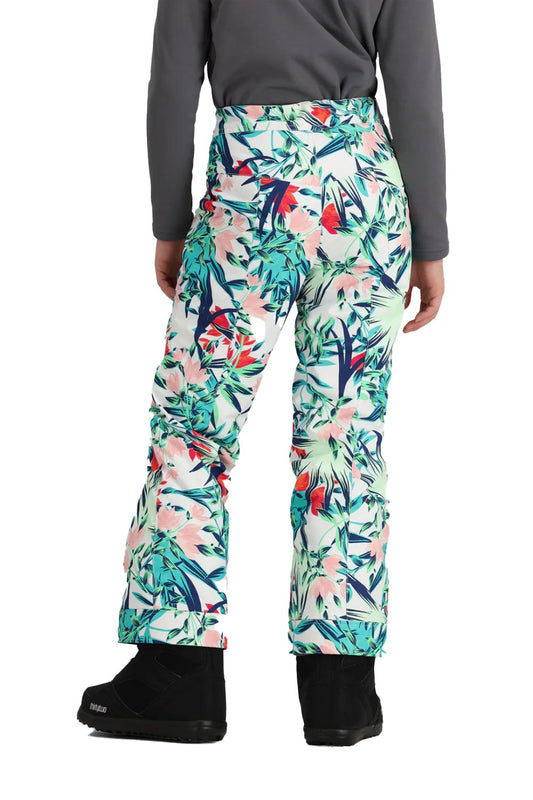 girls' ski pants, tropical flowers print