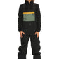 boys' bib ski/snowboard pants, black with green & yellow accents on front pocket