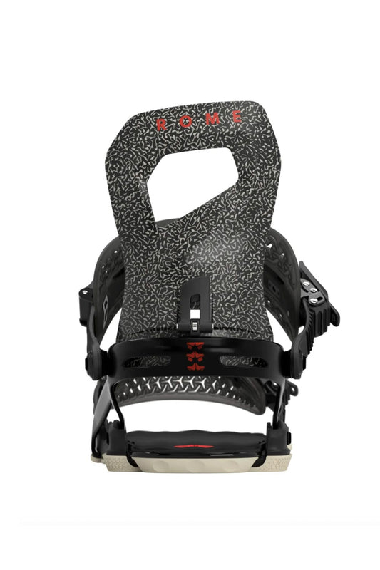 Women's Rome Guild Snowboard bindings, black with white & red accents