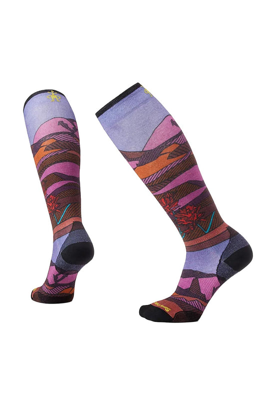 women's Smartwool ski socks, floral field graphic