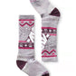 Kids' Smartwook ski socks, polar bear graphic, purple