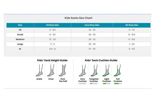 Smartwool kids sock size chart
