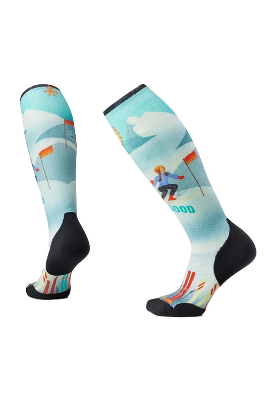 Smartwool ski socks, women's, ski bunny print