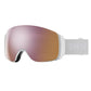 Smith 4D Mag ski goggles, white strap rose gold lens
