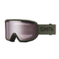 Smith ski/snowboard goggles, forest green strap mirror lens