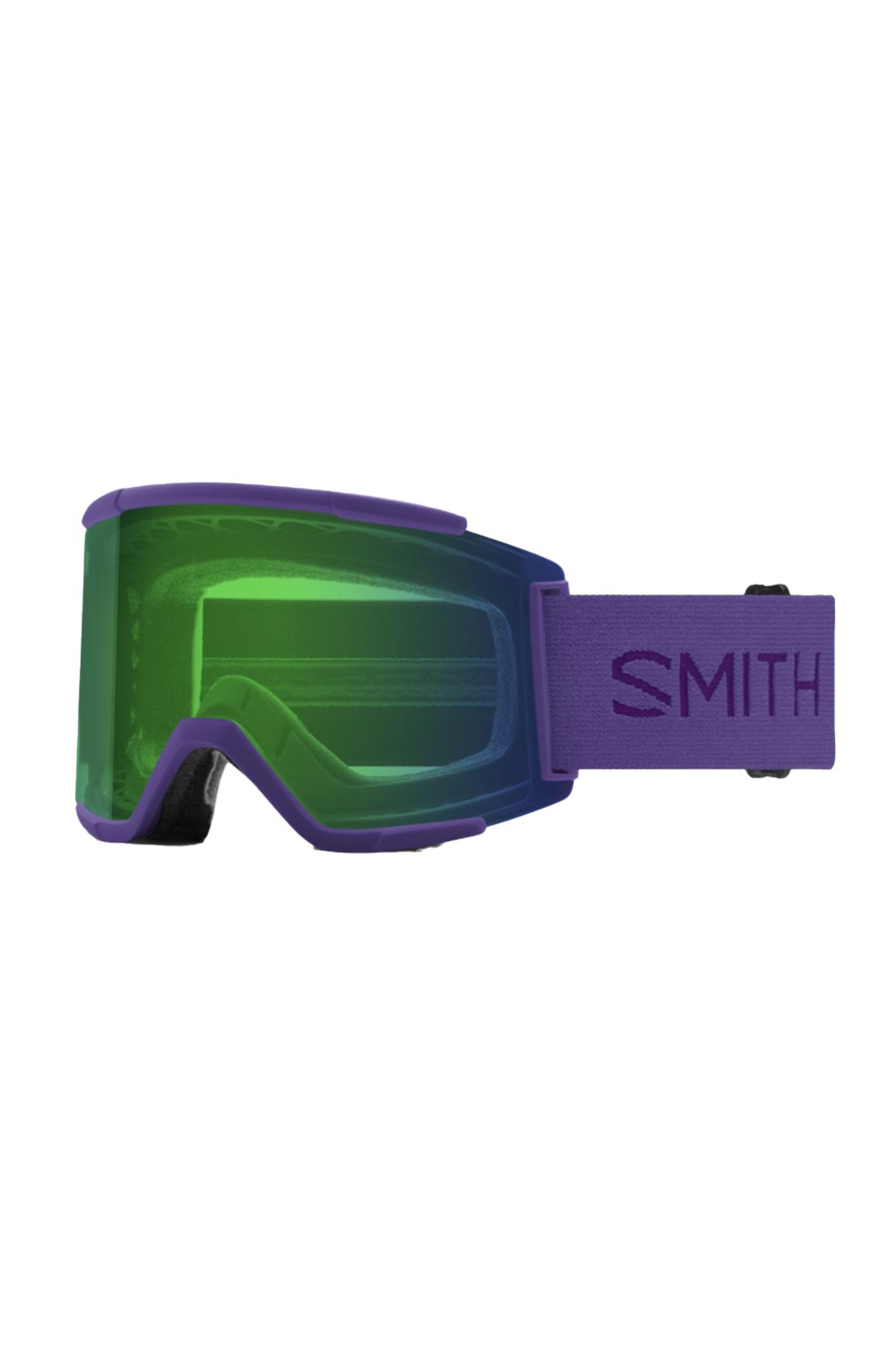 Smith Squad XL ski goggles, purple strap and green lens