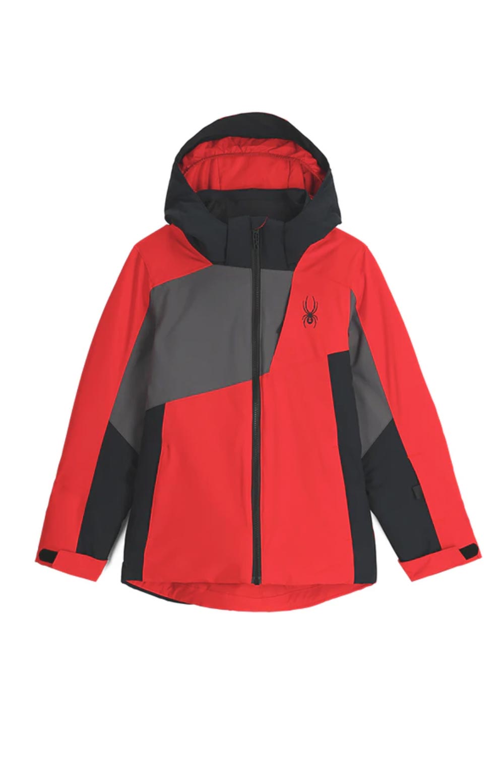 boys' Spyder Ambush ski jacket, red black and gray