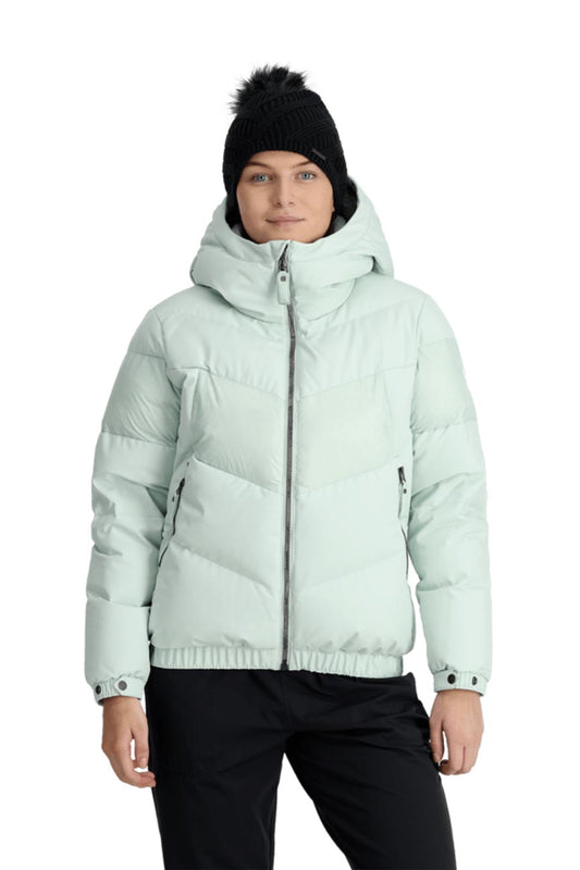 Women's Spyder Eastwood puffy ski jacket, mint green