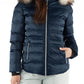 women's Sunice Fiona ski jacket, midnight blue with fur hood